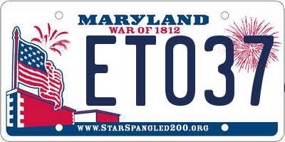 MD license plate ET0374