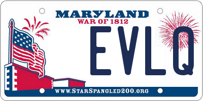 MD license plate EVLQ