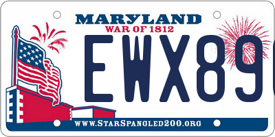 MD license plate EWX890