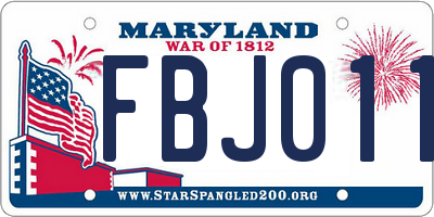 MD license plate FBJ0118