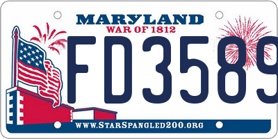 MD license plate FD35899