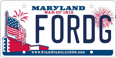 MD license plate FORDGT