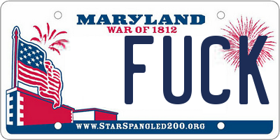 MD license plate FUCK