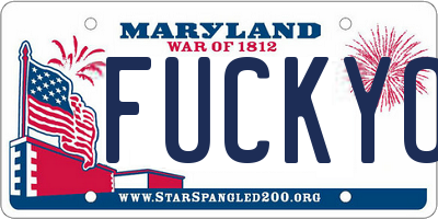 MD license plate FUCKYOU