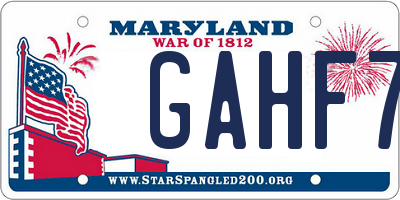 MD license plate GAHF7