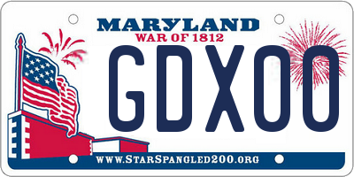 MD license plate GDX001