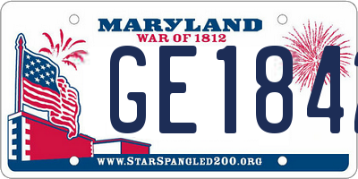 MD license plate GE1842