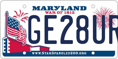 MD license plate GE28URL