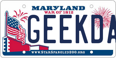 MD license plate GEEKDAD