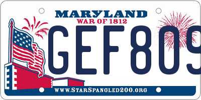 MD license plate GEF8094