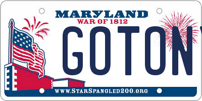 MD license plate GOTONY