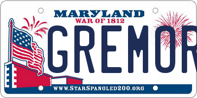 MD license plate GREMORY