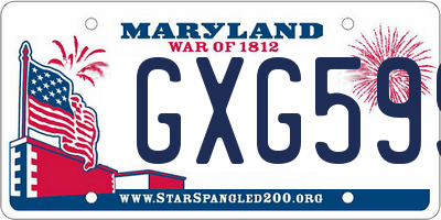 MD license plate GXG599