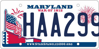 MD license plate HAA2998