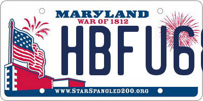 MD license plate HBFU68