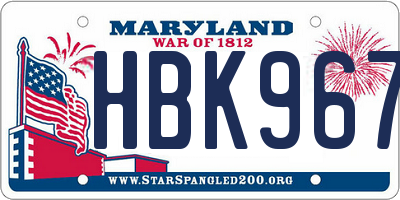 MD license plate HBK9674