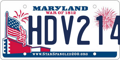 MD license plate HDV2148