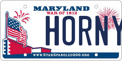 MD license plate HORNY