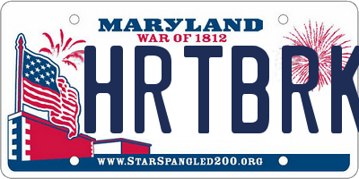 MD license plate HRTBRKR