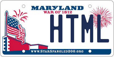 MD license plate HTML