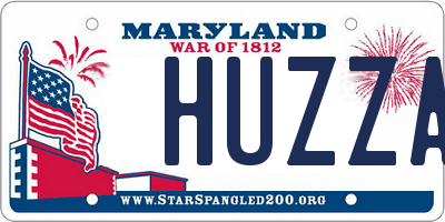 MD license plate HUZZA