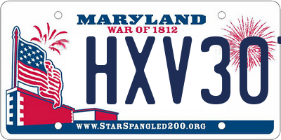 MD license plate HXV307