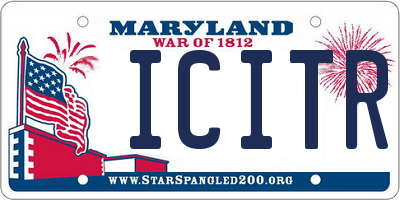 MD license plate ICITR8