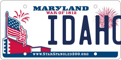 MD license plate IDAHO