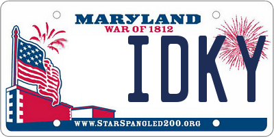 MD license plate IDKY