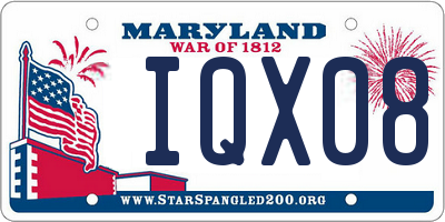 MD license plate IQX086