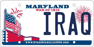 MD license plate IRAQ