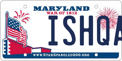 MD license plate ISHQA