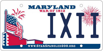 MD license plate IXII