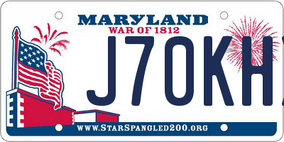 MD license plate J70KHX