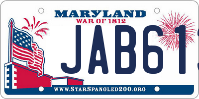 MD license plate JAB613