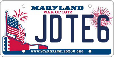 MD license plate JDTE61