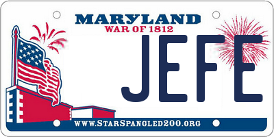 MD license plate JEFE