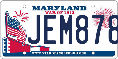 MD license plate JEM8788