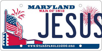 MD license plate JESUS