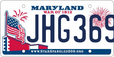 MD license plate JHG3696