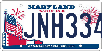 MD license plate JNH3342