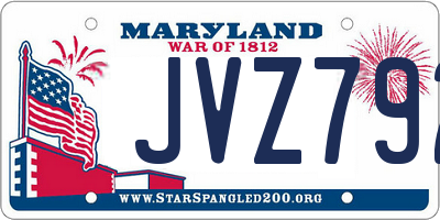 MD license plate JVZ792