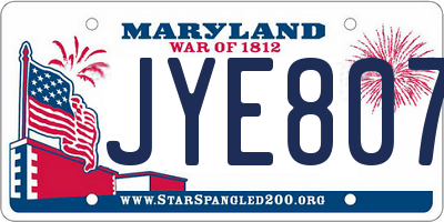 MD license plate JYE8074