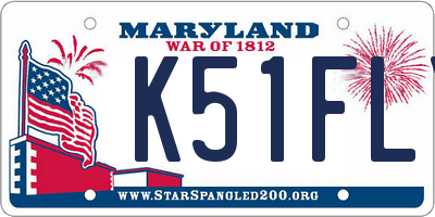 MD license plate K51FLY