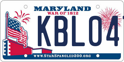 MD license plate KBL047