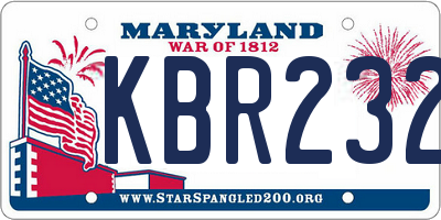 MD license plate KBR2323