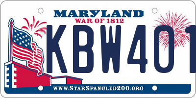 MD license plate KBW4019