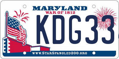 MD license plate KDG334