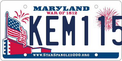 MD license plate KEM1152