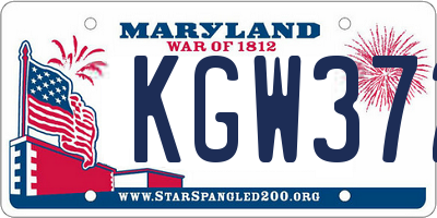 MD license plate KGW372